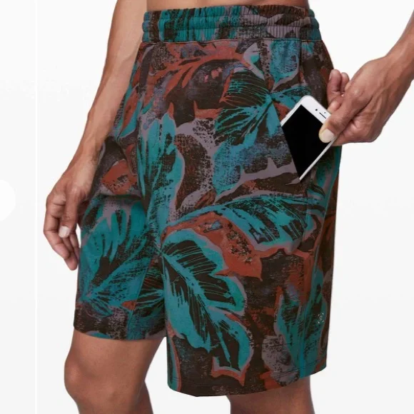 Lululemon Pace Breaker Short 9" *Linerless Tropical Shadow Shark Teal Multi Med - Picture 7 of 15